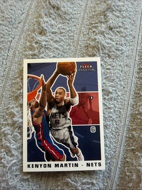 Fleer Tradition Kenyon Martin Nets Basketball Card - White/Blue/Red
